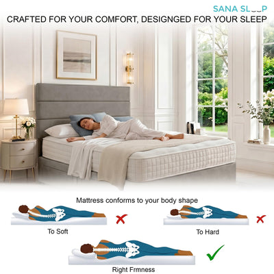 5ft King Size Divan Bed Set with Orthopaedic Mattress, 2 Storage Drawers and 26-Inch Headboard, Grey