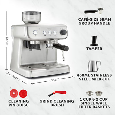 Espresso Machine 2.8L 15 Bar Integrated Grinder Stainless Steel