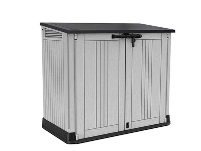 Outdoor Garden Storage Shed 880L Top And Front Opening Light Grey