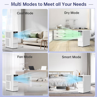 12000 BTU Portable Air Conditioner with Cooling, Fan, Dehumidifier, Sleep Mode & Remote Control