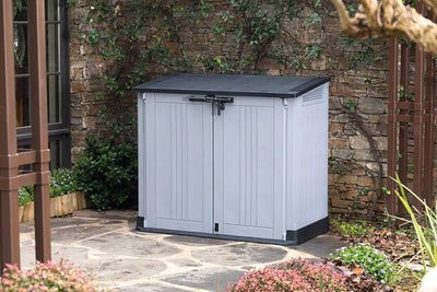 Outdoor Garden Storage Shed 880L Top And Front Opening Light Grey
