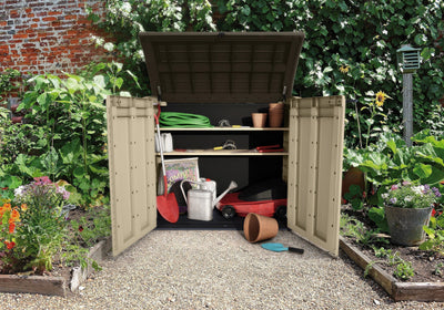 Keter Store It Arc Outdoor Garden Shed, 1200 Litres, Taupe/Beige