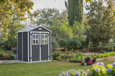 KETER 12-938205 Chalet and Garden Shed Premium Resin 65Dd Ant, Anthracite, 185 x 152 x 226 cm
