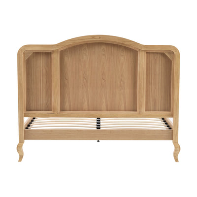Annecy Natural Rattan Bed Frame with Sprung Slat Base and Curved Headboard