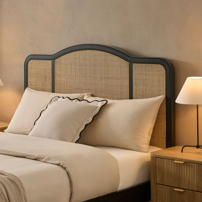 Annecy Rattan Bed Frame with Sprung Slat Base and Curved Headboard