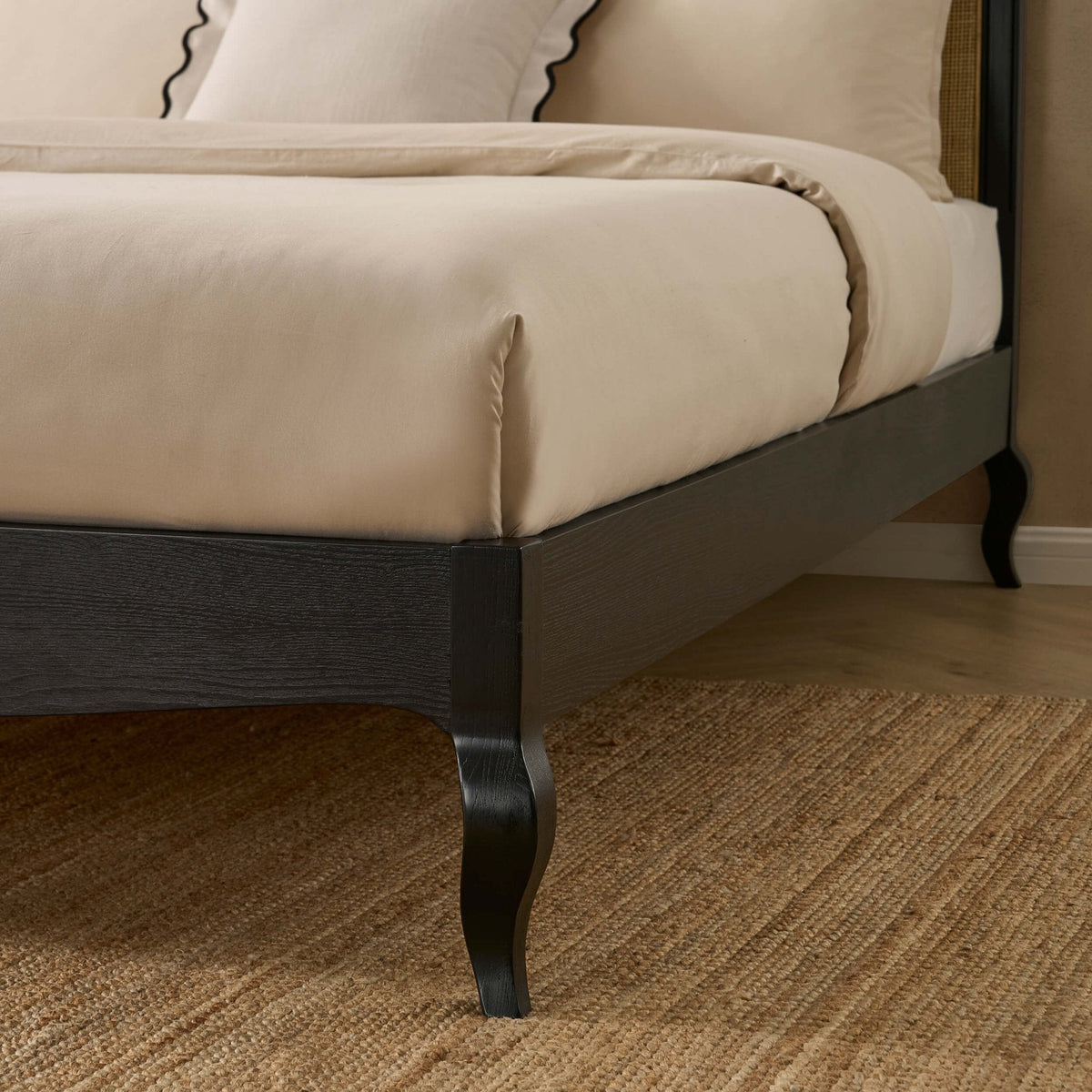 Annecy Rattan Bed Frame with Sprung Slat Base and Curved Headboard