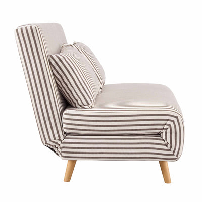 Seattle Double Click-Clack Sofa Bed in Woven Chocolate Stripe with Removable Back Cushions